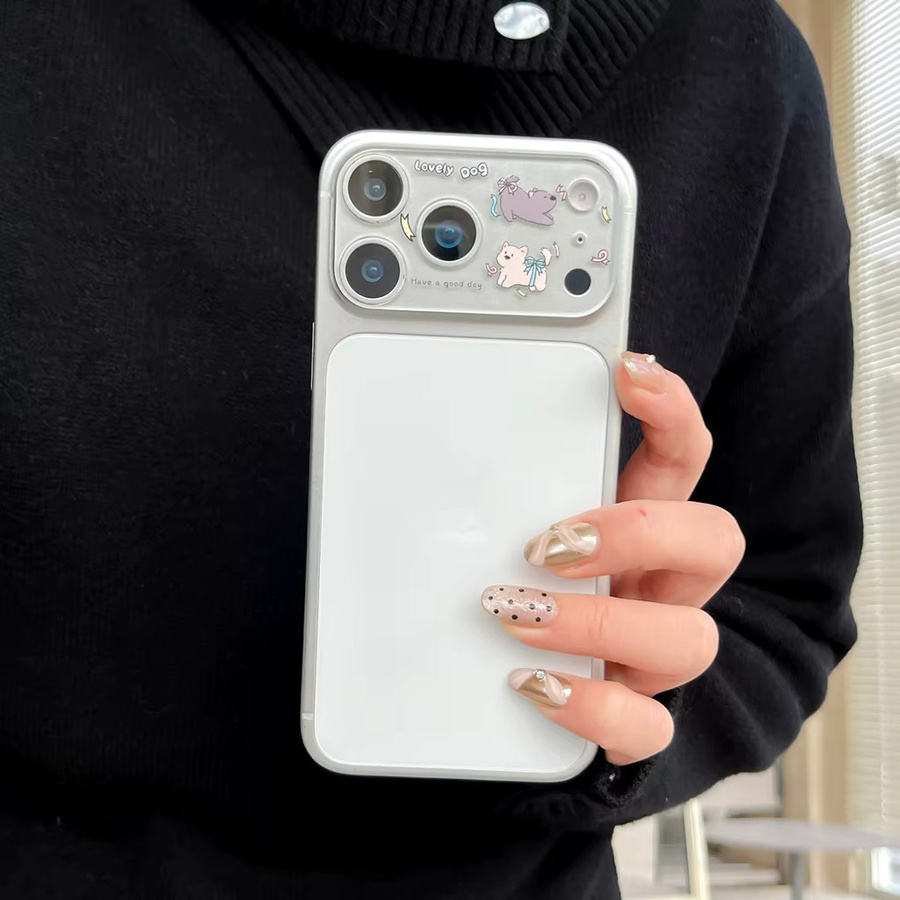 Transparente Kameraobjektivabdeckung mit niedlichem Welpen-Design und Schleifenknoten für iPhone 17 Pro und iPhone 17 Pro Max - Bild 2