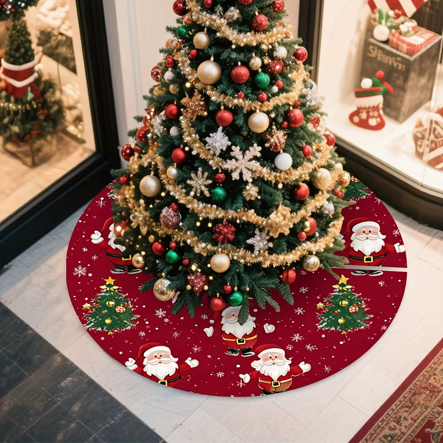 VIKAMA Weihnachtsbaum-Kleid mit Weihnachtsmann und Schneeflocken in Rot - Bild 4