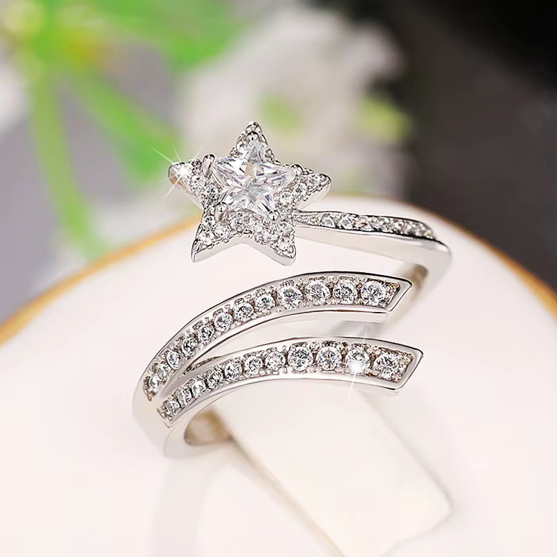Huitan Ring, silberfarben, Zirkonia, Damen - Bild 2