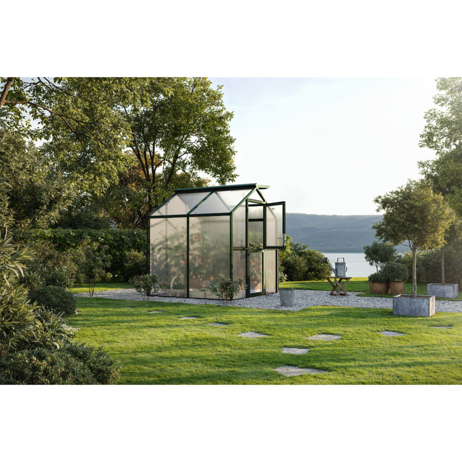 KGT Gewächshaus Galant II in Tannengrün mit 4,5 m² Fläche und 10 mm HKP, B/L: 2,16 x 2,38 m - Bild 2