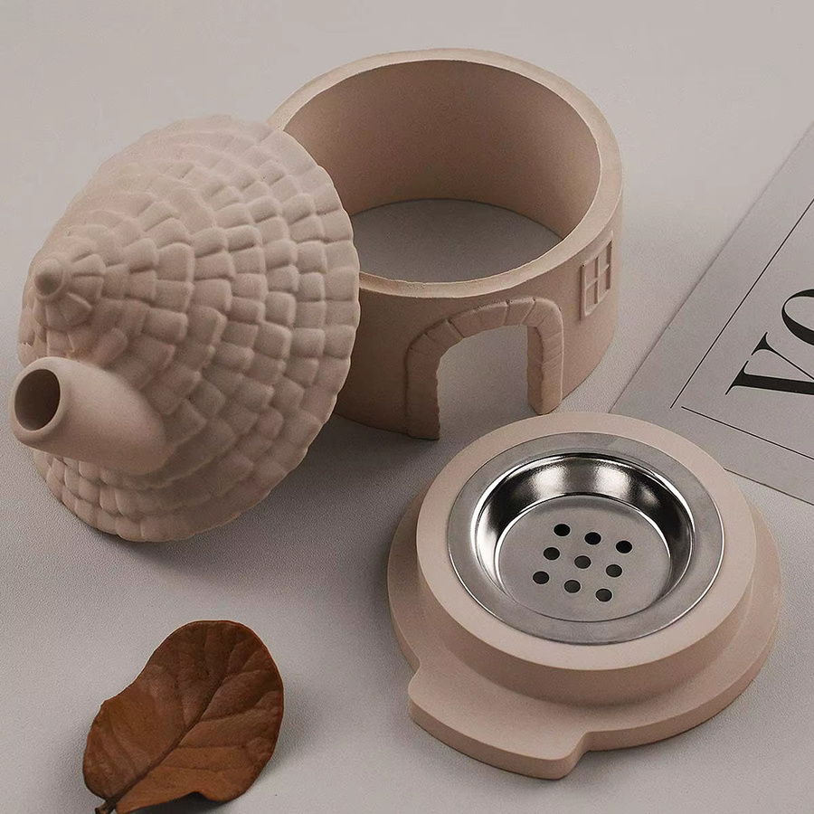 UDOCOOL Silikonform für Schornstein-Haus Kerzenständer und Weihrauchbrenner in Beige zur DIY-Gestaltung von Beton, Gips oder Harz - Bild 2