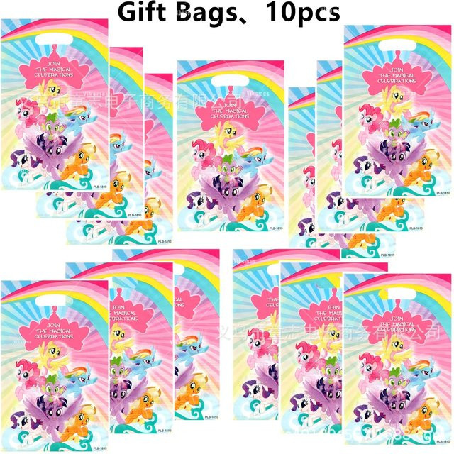 Hasbro My Little Pony Party-Geschenktüten mit Griffen in Multicolour für Kinder als Geburtstagsparty-Zubehör - Bild 1