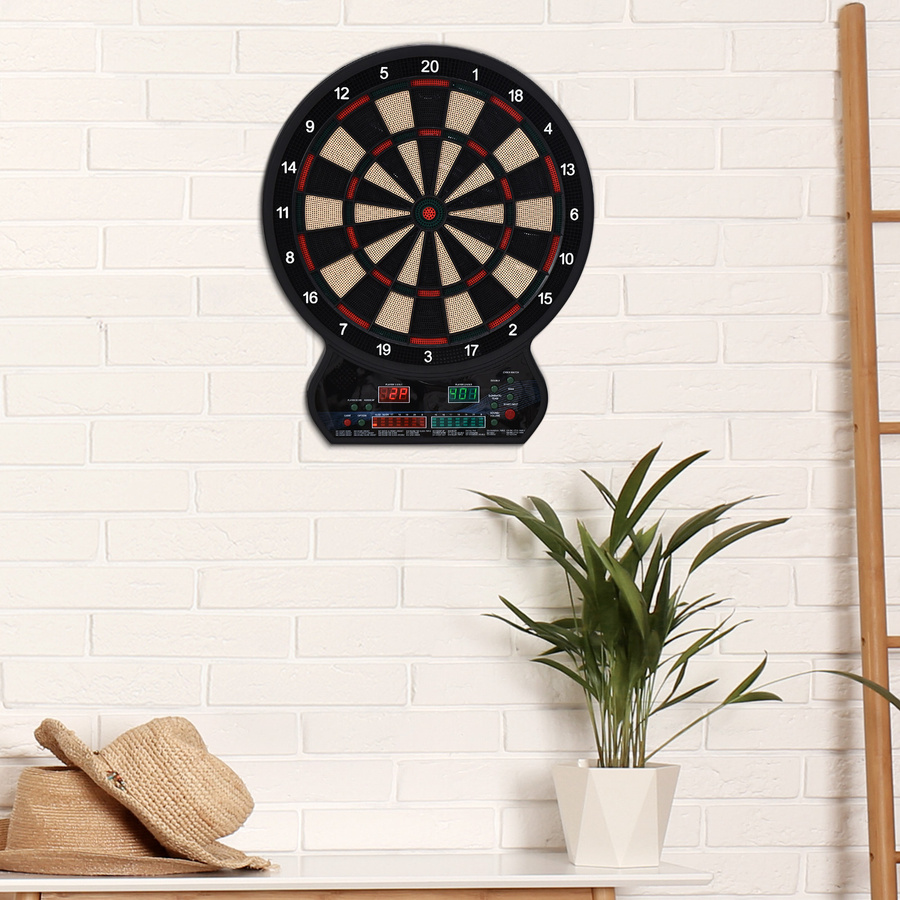 HOMCOM Elektronisches Dartspiel, 27 Hauptspiele, bis zu 8 Spieler, LED-Anzeige, Schwarz - Bild 2