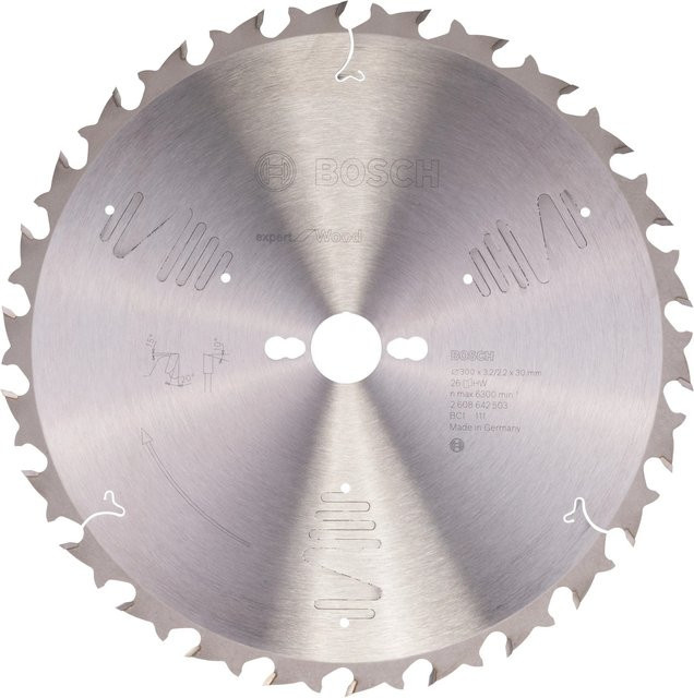 Bosch Kreissägeblatt Expert for Wood mit 26 Zähnen, Carbide Tipped, Silber, Durchmesser: 300 mm, Bohrung: 30 mm, Dicke: 3,2 mm - Bild 1