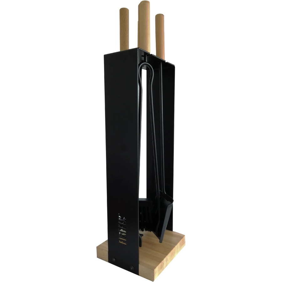 Firefix Kaminbesteck aus Stahl, 5-teilig, Schwarz, H x B x T: 69 x 19 x 19 cm - Bild 2