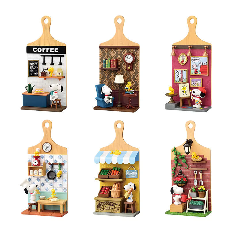 Re-Ment Peanuts Snoopy Miniatur-Szenen Blindbox mit Wandbehang und Schneidebrett-Anhänger in Multicolor - Bild 6