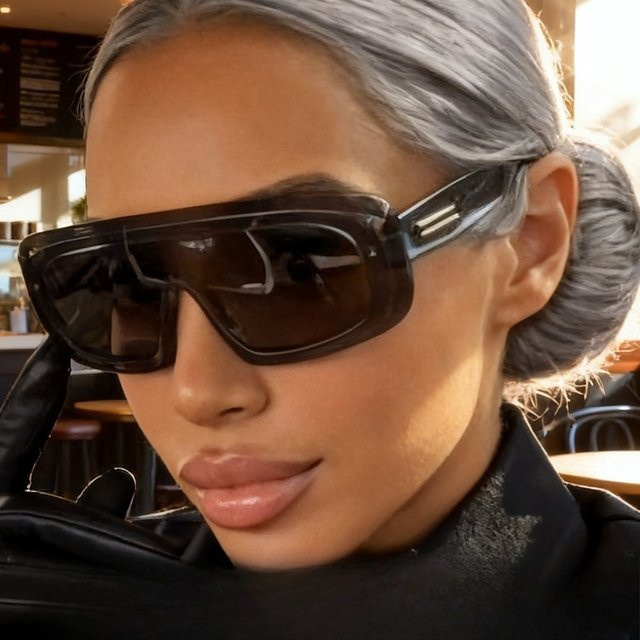 Salutami Sonnenbrille, Vollrand, Kunststoff, Schwarz, Damen - Bild 1