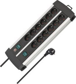 Brennenstuhl Premium-Alu-Line Technik Steckdosenleiste 12-fach Duo Schwarz Silber mit 3m Kabel - Bild 3