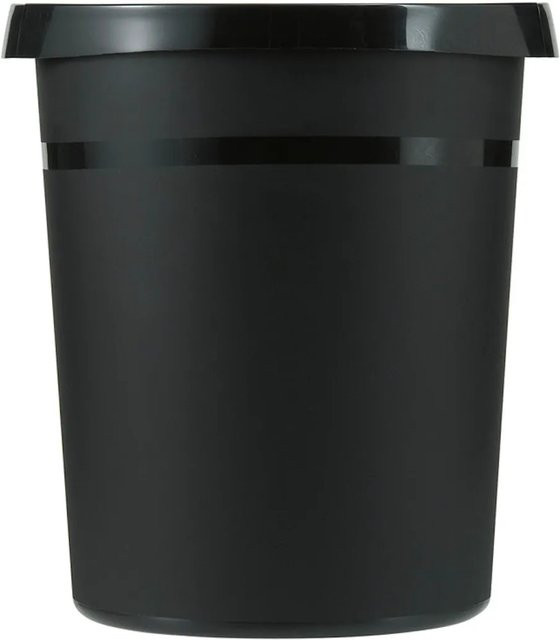 PROREGAL Klassischer Runder Papierkorb aus Kunststoff in Schwarz, Volumen: 18 Liter, Höhe: 35 cm, Durchmesser: 31,2 cm - Bild 1