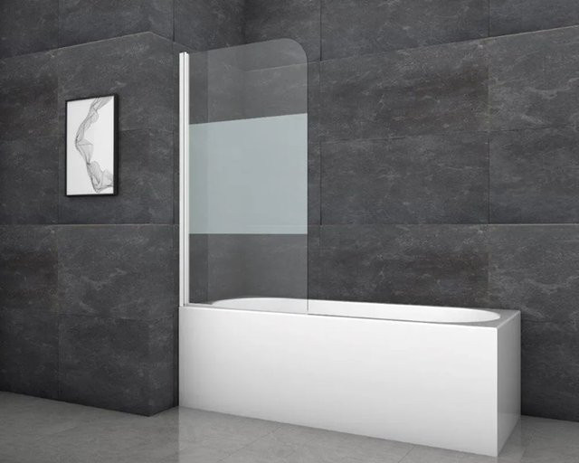Aurlane Badewannenfaltwand White Classic, 1-flügelig, Weiß, B: 80 cm, H: 140 cm - Bild 1