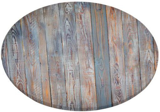 Runder Tischdeckenbezug von Shenglian mit Holzmaserung und Gummizug, wasserabweisender und pflegeleichter Tischschutz im rustikalen Design, Multicolour, Durchmesser: 90 cm - Bild 1