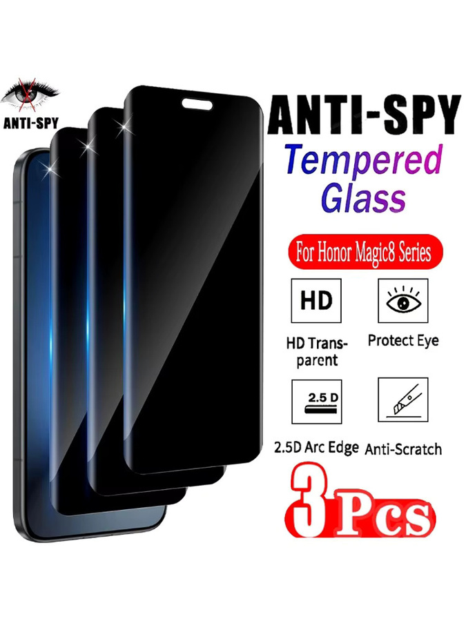 3 Stück Anti-Spy Displayschutzfolie aus gehärtetem Glas für Honor Magic 8 7 6 5 Pro Lite X9A X9C sowie Honor 500 400 300 Pro 200 100 90 Lite - Bild 5