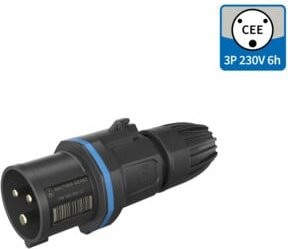 Walther Werke CEE NEO Stecker 16A 3P 6h IP54 in Blau und Schwarz aus Kunststoff - Bild 1