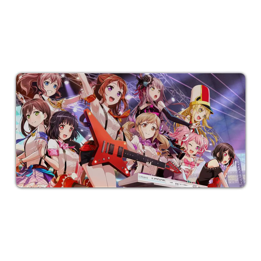 B-BanG D-Dream Mauspad XXL rutschfeste Gamer-Schreibtischunterlage mit HD Art Design in Schwarz und Multicolour, B/T: 90 x 40 cm - Bild 4
