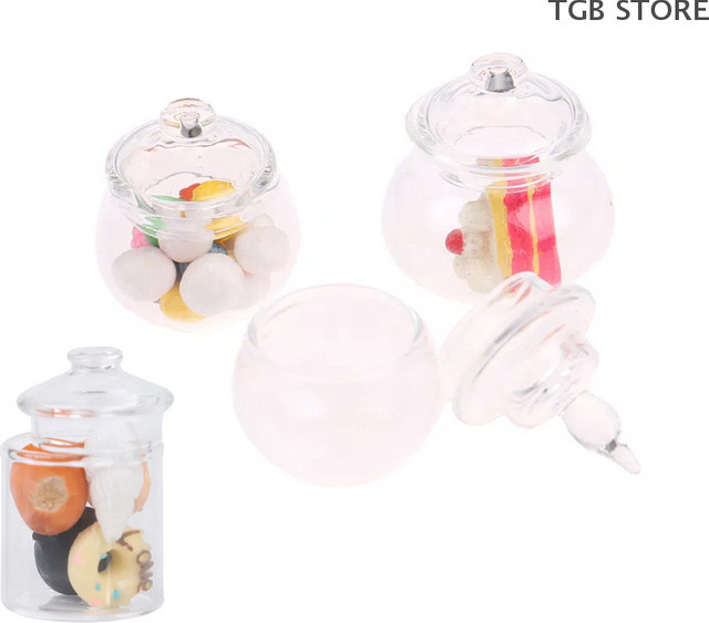 DIAPER&CORED Mini Glas Süßigkeiten Flasche, Puppenhaus Küche, Bunt / Mehrfarbig - Bild 1