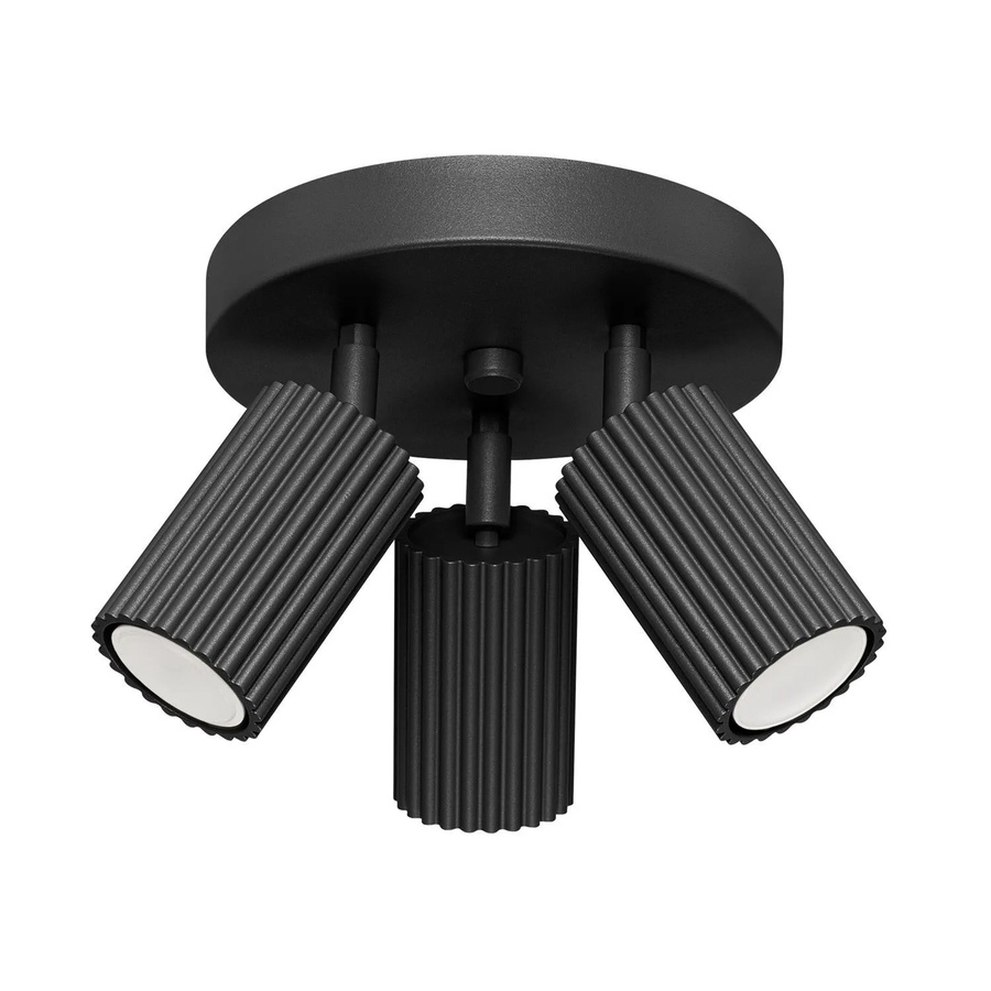 Licht-Erlebnisse Deckenstrahler Schwarz 3-flammig aus Aluminium, rund, modern, GU10, Breite: 19,5 cm - Bild 2