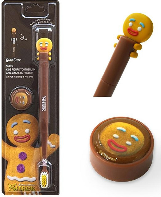 Shrek Lebkuchenmann Figur mit Zahnbürste und Magnethalter Set in Schwarz und Multicolour - Bild 1