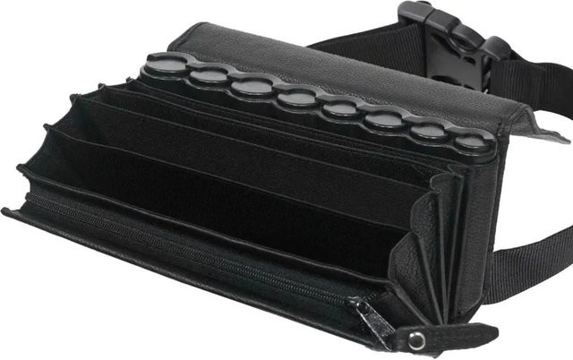 HMF Kellnertasche Geldbörse aus Leder mit Reißverschlussfach in Schwarz B/T/H: 21 x 10 x 7 cm - Bild 1