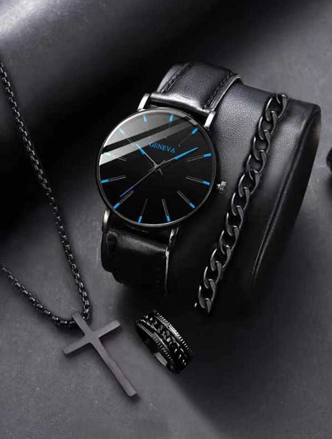 CMK Armbanduhr Quarz, Leder, Schwarz, Herren - Bild 1