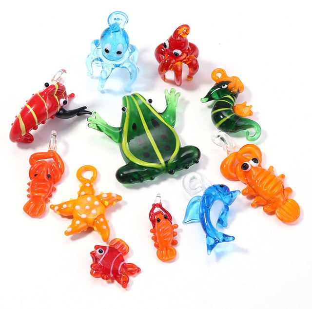 louleur Charms, Glas, Bunt, Tier Motive, Unisex - Bild 1