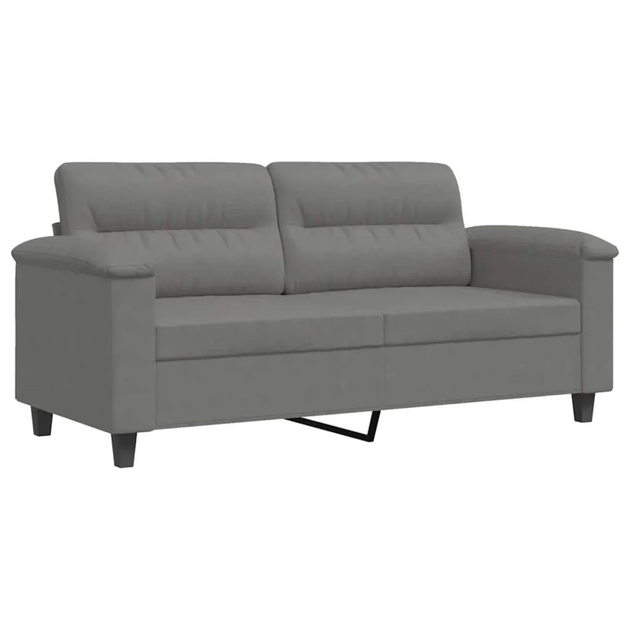vidaXL 2-Sitzer-Sofa in Dunkelgrau aus Mikrofasergewebe mit Metallrahmen und Schaumstofffüllung für dein Wohnzimmer - Bild 2