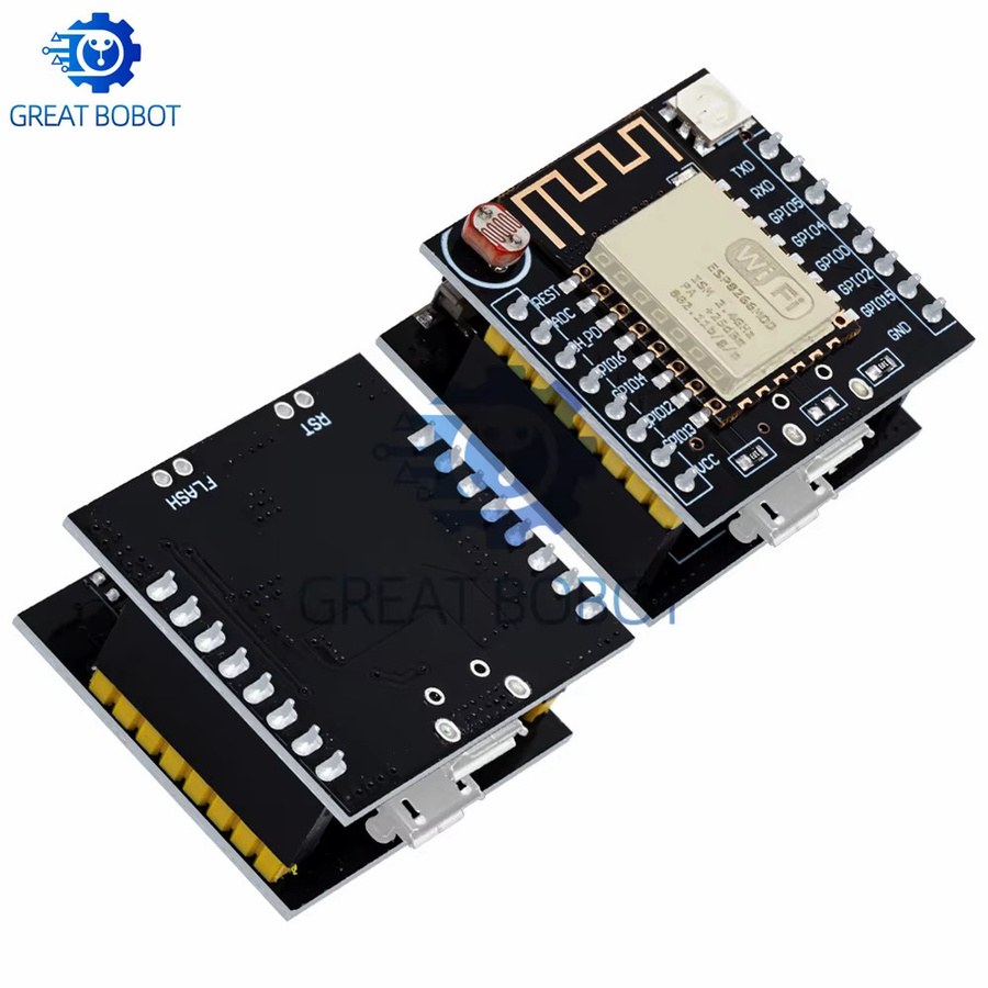 baishundianzi ESP8266 ESP-12F Serielles WLAN-Modul Mini-Entwicklungsboard mit USB-zu-Seriell-Konverter in Schwarz - Bild 3