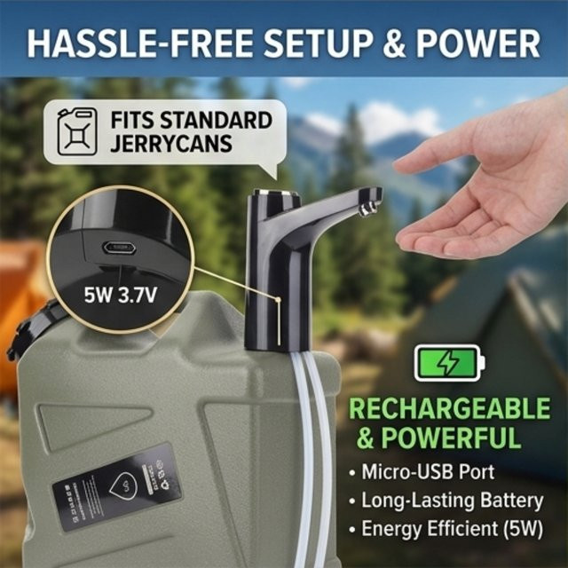 ATUOTIN Elektrische Wasserpumpe für 5-Gallonen-Flaschen, USB-wiederaufladbarer automatischer Wasserspender, Schwarz - Bild 1