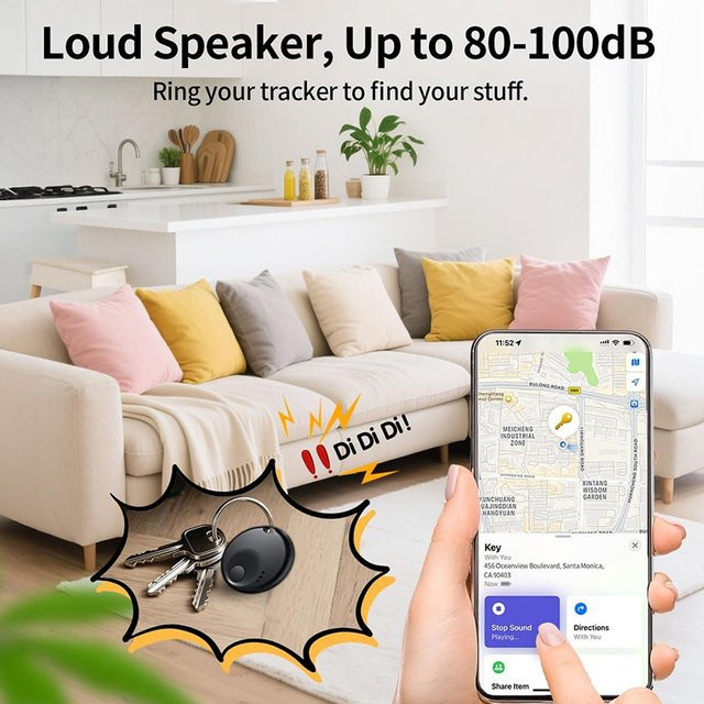 wesolvet Smart Tag Anti-Verlust-Tracker in Weiß für iOS Find My App mit Bluetooth-Funktion - Bild 1