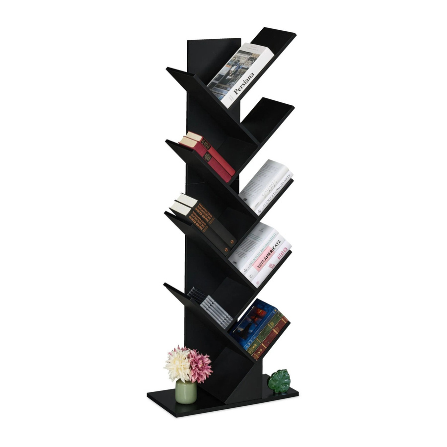 Relaxdays Bücherregal im Baum-Design mit 9 Ebenen aus Spanplatte und Papierfurnier, Höhe: 138 cm, Breite: 51 cm, Tiefe: 25 cm - Bild 2