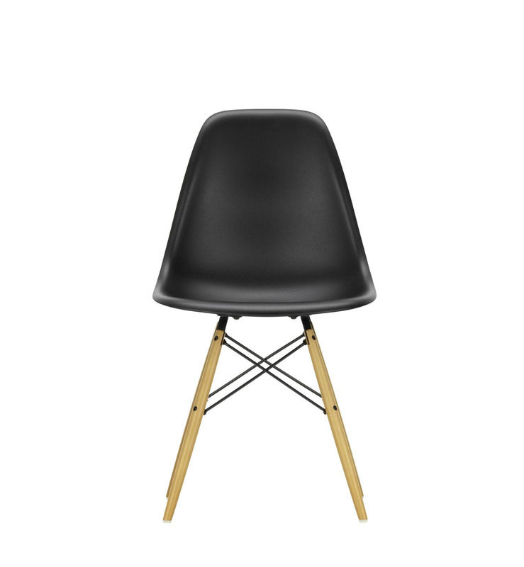 Vitra DSW Eames Plastic Side Chair in Schwarz aus Kunststoff und Holz mit mattem Finish - Bild 2