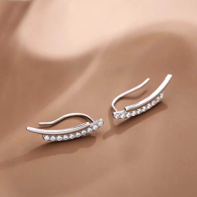 Ohrstecker Messing, Zirkonia, beige, Damen - Bild 1