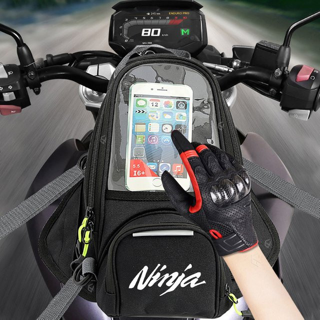 Multifunktionale Handy und Navigations Tanktasche für Kawasaki Ninja 400 650 300 250R ZX14R ZX10R ZX6R in Schwarz - Bild 1