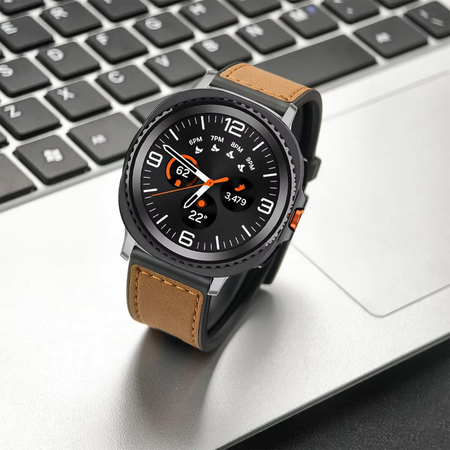 FancyWrist Leder-Silikonarmband, Samsung Galaxy Watch, brown, Unisex - Bild 2