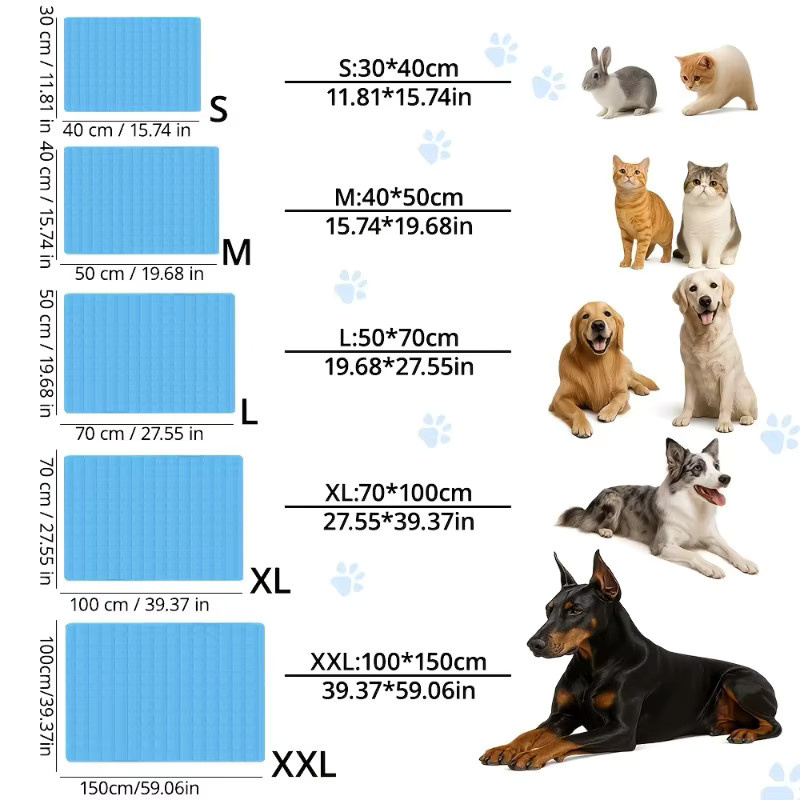 KEMORELA Hundekühlmatte für kleine und große Hunde, atmungsaktives Kühlbett in Blau - Bild 5