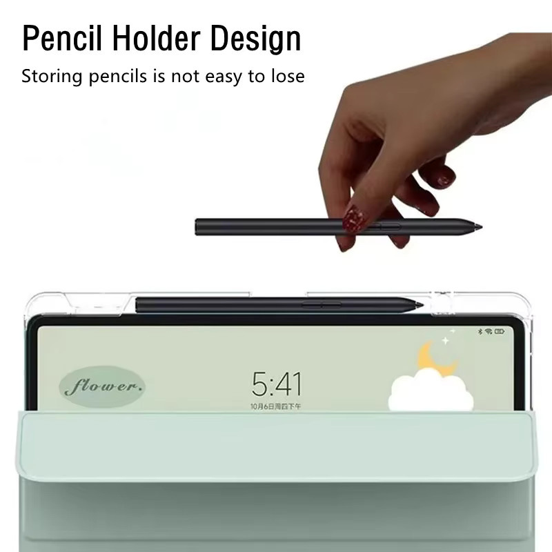 Xiaomi Smart Case Tablet Hülle mit Stifthalter in Transparent und Grau für Mi Pad 8 7 6 5 Max 6S Pro 12.4 Redmi Pad SE 8.7 11 10.61 Pro 12.1 - Bild 2