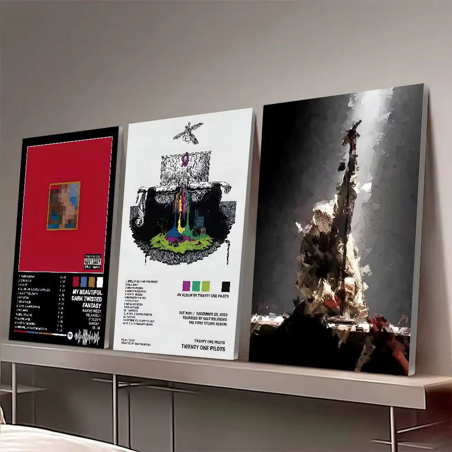 SINGER Kanye West Portrait Poster als dekoratives Wandgemälde für Schlafzimmer oder Arbeitszimmer - Bild 2