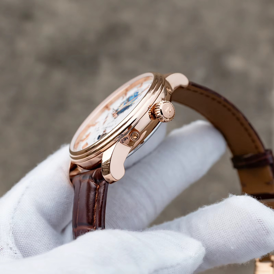 OBLVLO Automatik-Armbanduhr, Leder, Weiß, Herren - Bild 4