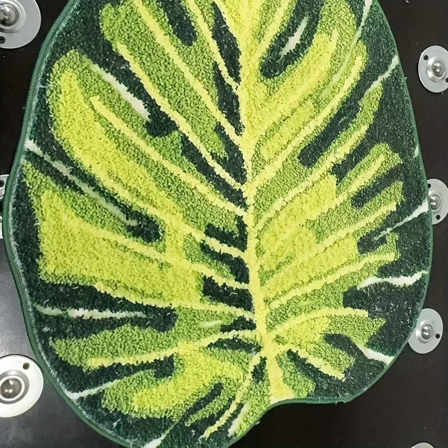 WTEMPO Bodenmatte aus Imitations-Kaschmir in Laubgrün, rutschfest und saugfähig, B/T: 80 x 50 cm - Bild 2