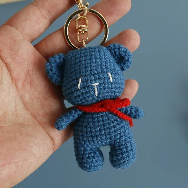 Linyi toy Schlüsselanhänger, gestrickte Bärenpuppe, Unisex - Bild 1