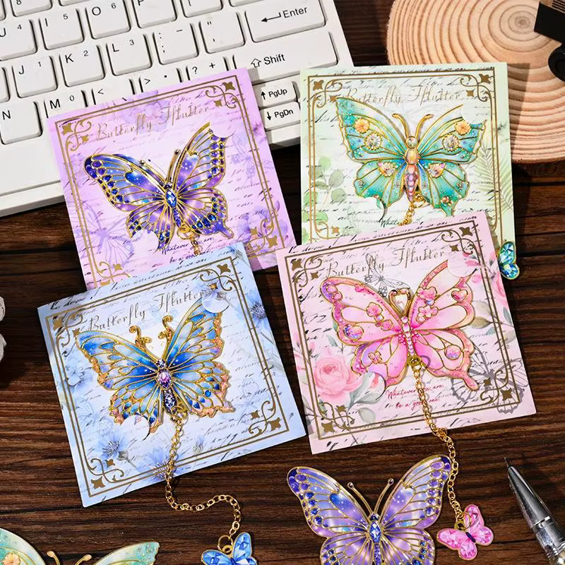 CHENJ Metall Lesezeichen Vintage Schmetterling und Blume Design in Multicolour - Bild 2