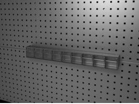 Bott Klarsichtmagazin für Lochplatten mit 9 Kästen, transparent, B: 60,0 cm, T: 6,8 cm, H: 7,8 cm - Bild 1