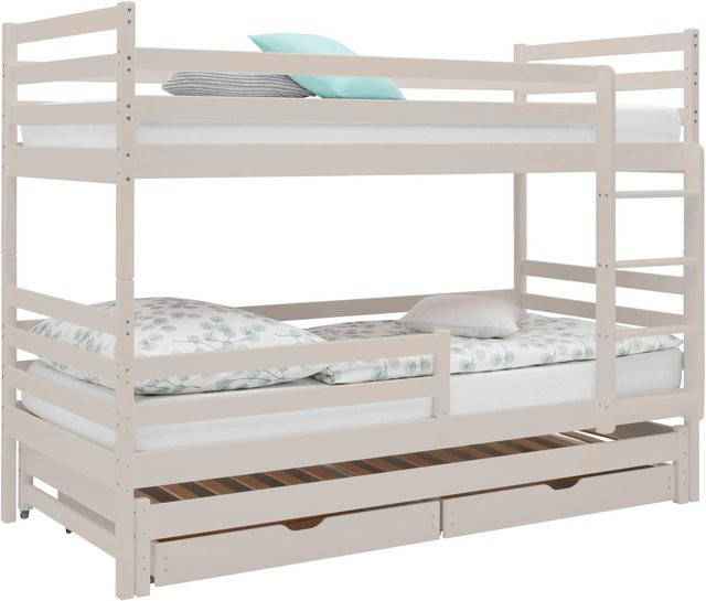 Mömax Etagenbett Mila aus Massivholz in Kaschmir Beige mit Schubladen für Kinderzimmer B/T/H: 90 x 200 x 160,5 cm - Bild 1