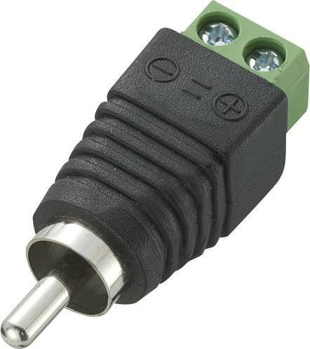 TRU Components Cinch-Steckverbinder Stecker gerade, Polzahl: 2, Schwarz - Bild 1