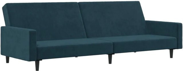 vidaXL Schlafsofa 2-Sitzer Click-Clack aus blauem Samt mit Massivholzrahmen - Bild 1