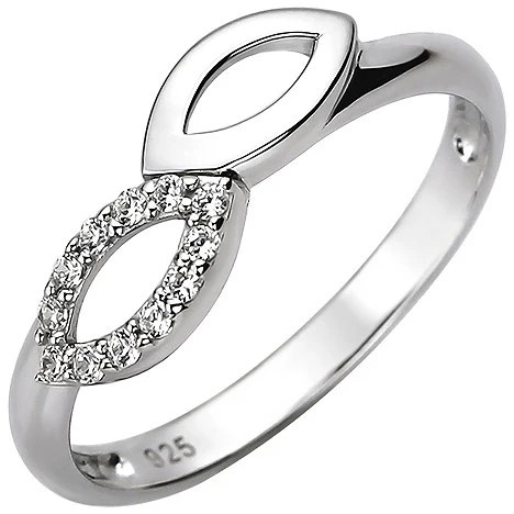 Colfem Ring 925 Sterling Silber, 12 Zirkonia, Damen, Ringgröße 54 - Bild 1