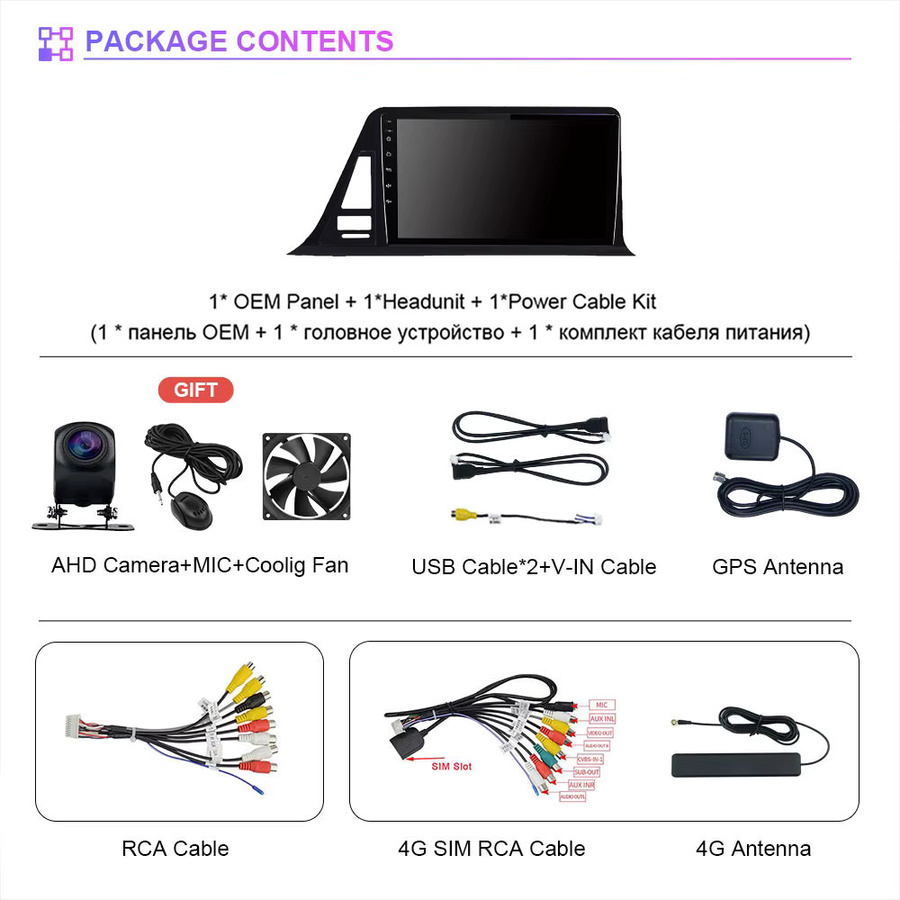 YUERADIAO Android 16 Multimedia-Autoradio mit Carplay für Toyota C-HR 2016-2020 Rechtslenker, 2din Head Unit, Schwarz - Bild 3