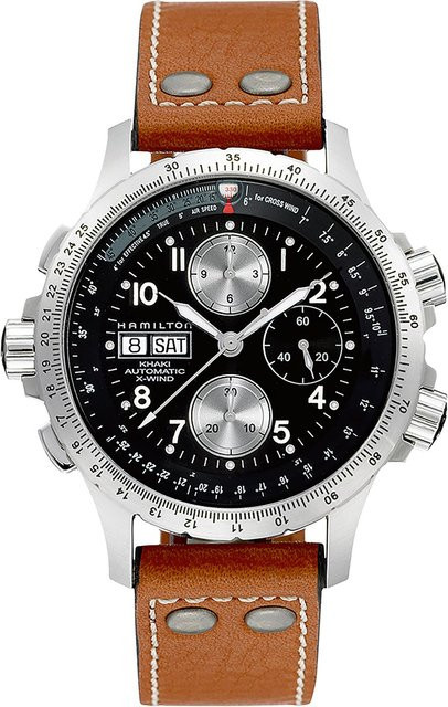 Hamilton Chronograph, Automatik, Edelstahl, 44 mm, Leder, Schwarz, Herren - Bild 5