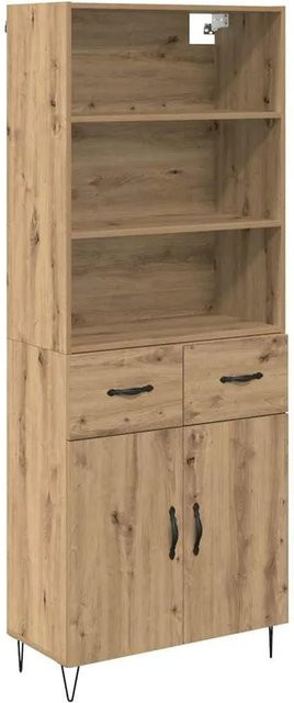 vidaXL Highboard 2-teilig Artisan-Eiche in Braun mit Schubladen und Türen im Industrie-Look, H x B x T: 180 x 32,5 x 32,5 cm - Bild 1