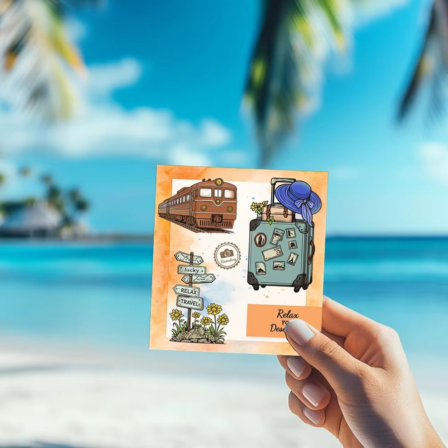 Travel Lady Transparente Silikonstempel Set mit Motiven von Bus, Zug und Kamera für Scrapbooking und DIY-Projekte - Bild 5