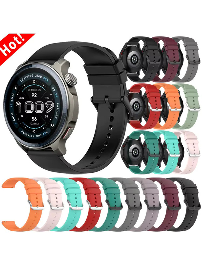 Amazfit Uhrenarmband Silikon, Schwarz, Unisex, 20 mm, 22 mm - Bild 5